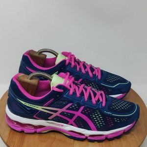 Asics Gel-Kayano 22 Running Shoes- Womens- Size 10- Blue Pink-Athletic Sneaker